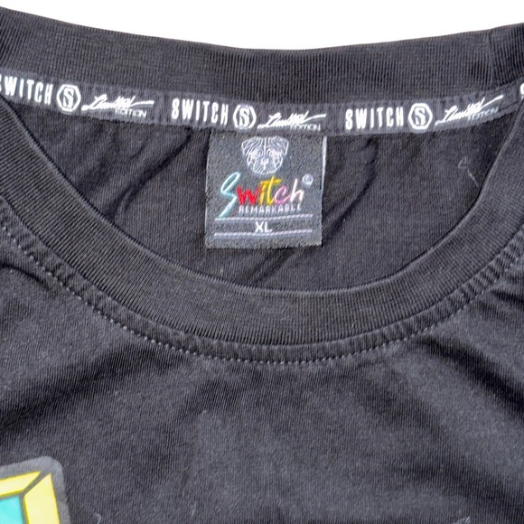 Switch Remarkable T Shirt Women Black Never Give Up Voodoo Bear Graphic Multi - Picture 5 of 8